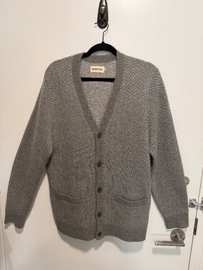 Taylor Stitch: The Eddy Cardigan in Ash Herringbone Merino (M, size 40)